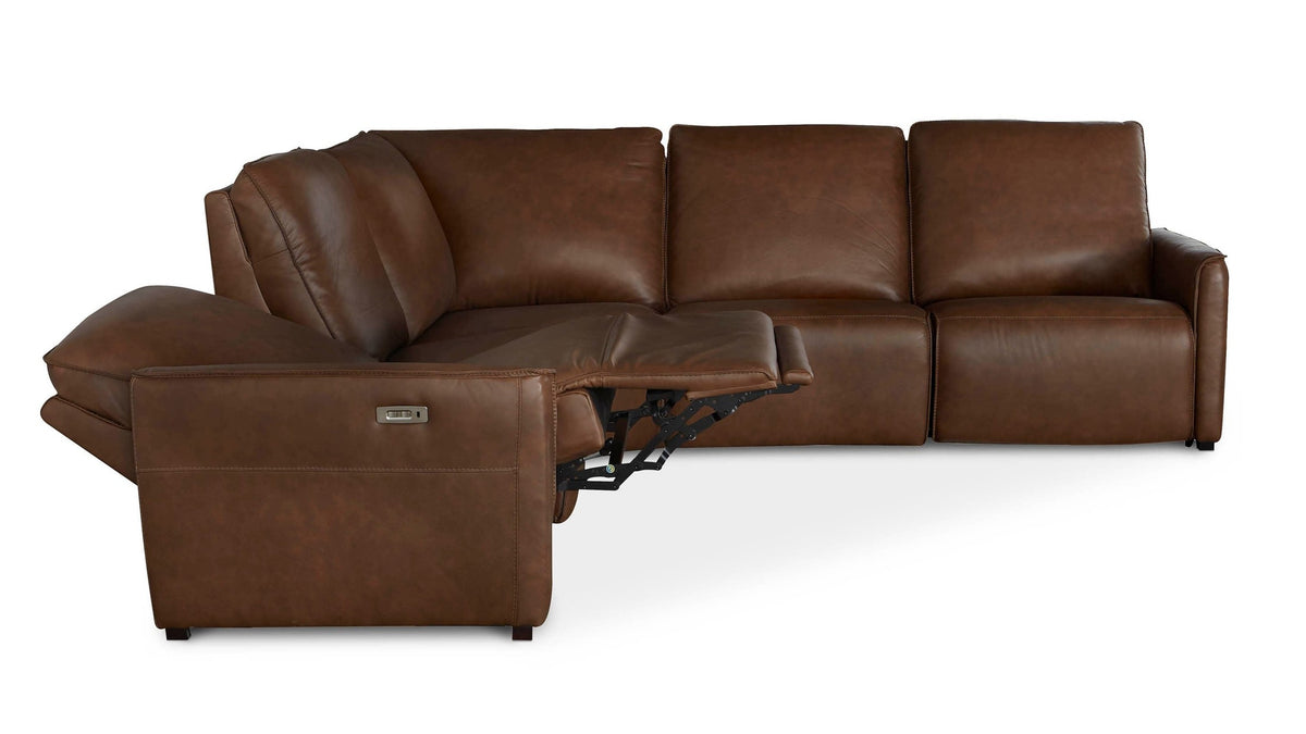 Everett Leather Modular Reclining Sectional