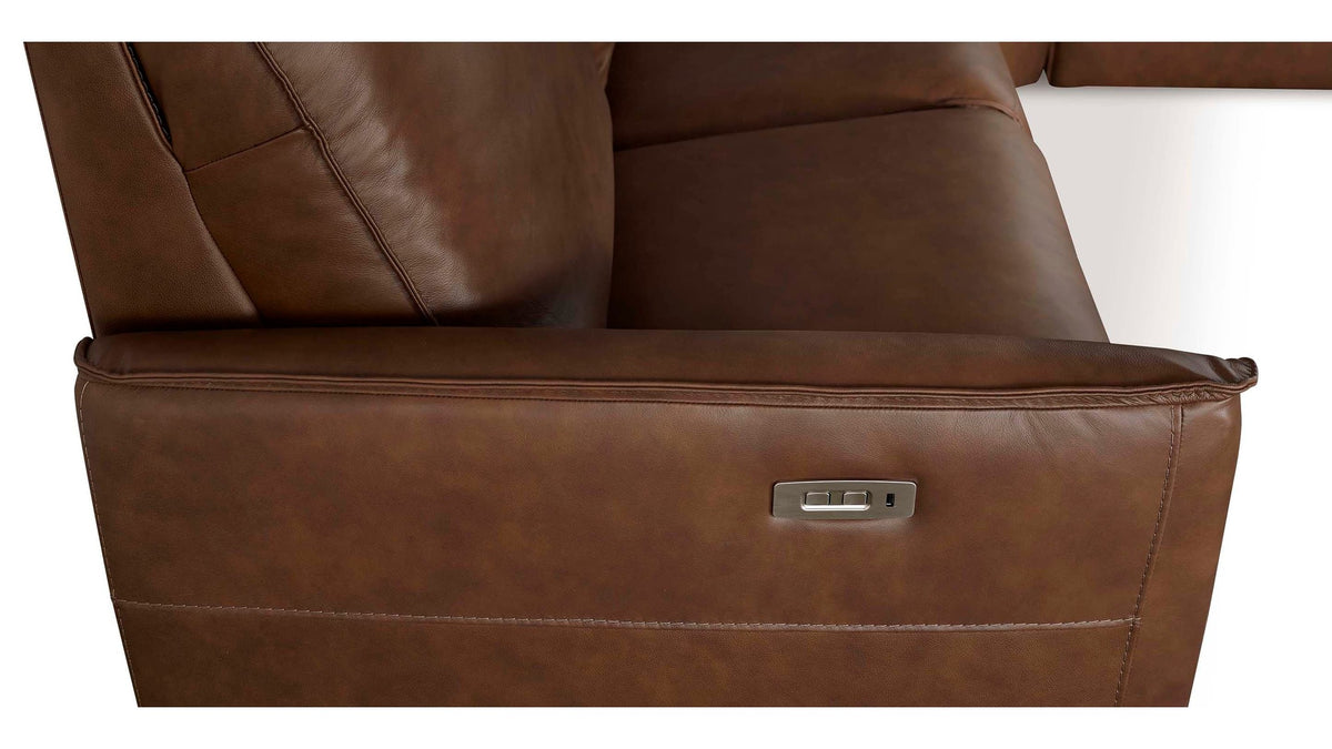Everett Leather Modular Reclining Sectional