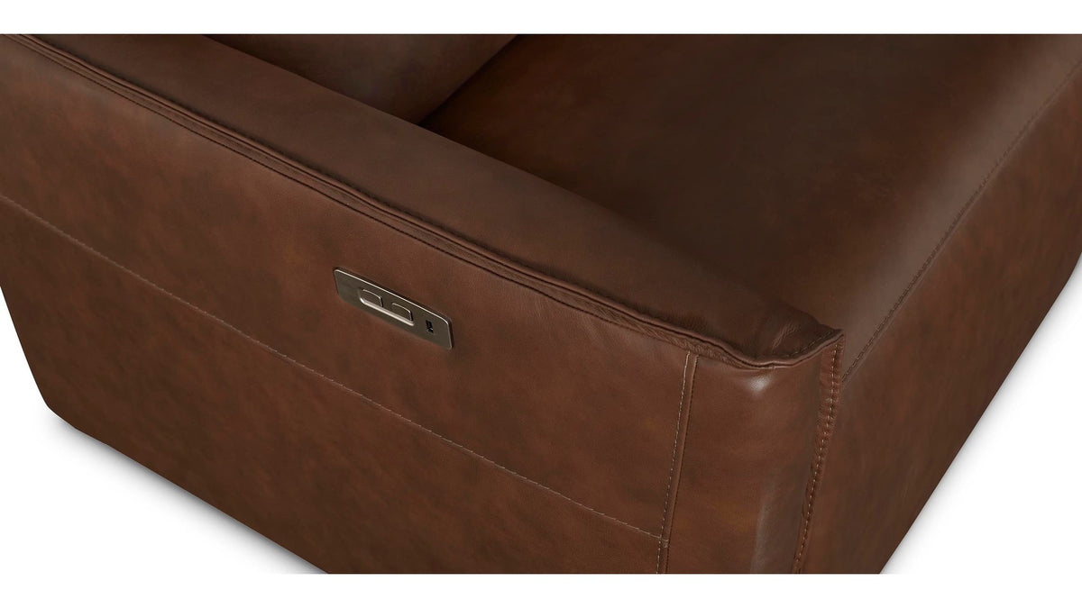 Everett Leather Modular Reclining Sectional