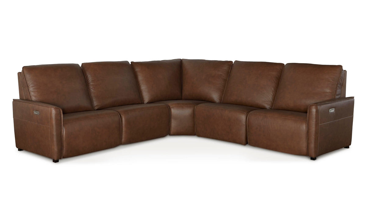Everett Leather Modular Reclining Sectional