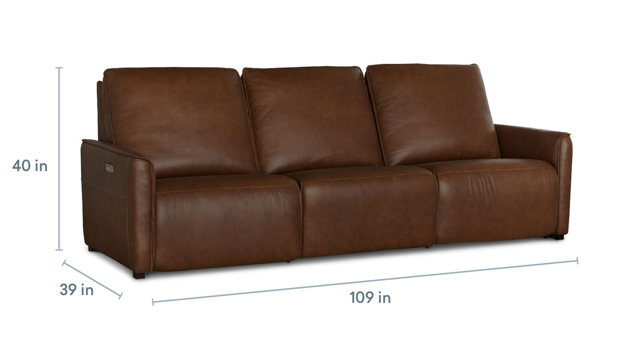 Everett Leather Modular Reclining Sectional