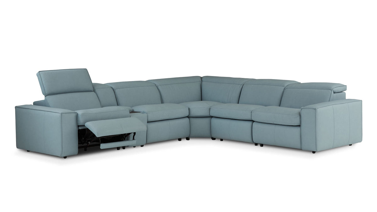 Wesley Leather Power Reclining Sectional