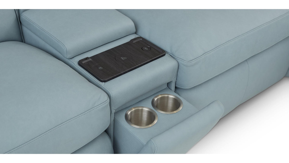 Wesley Leather Power Reclining Sectional