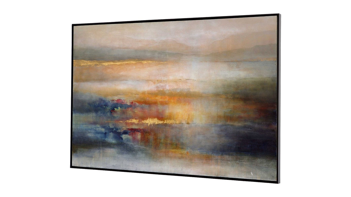 Seafaring Dusk - Hand Painted Abstract Art - Beige