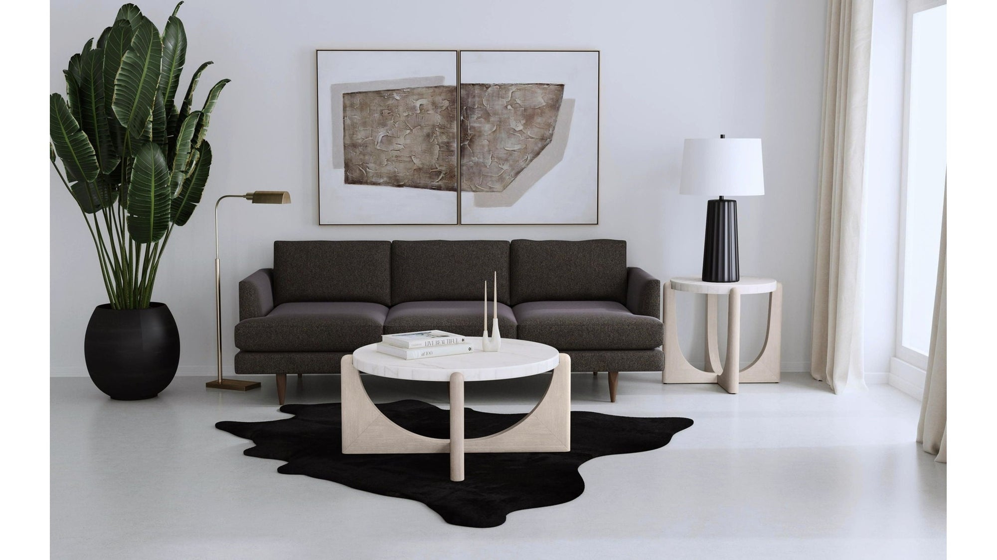 Sabine - Table Lamp - Black / White