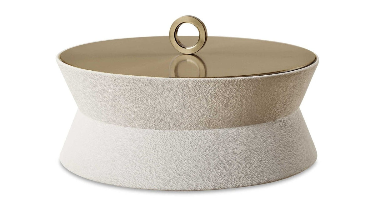 Luxe - White Shagreen Round Box