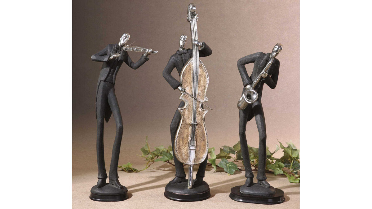 Musicians - Decorative Figurines Set of 3 - Black