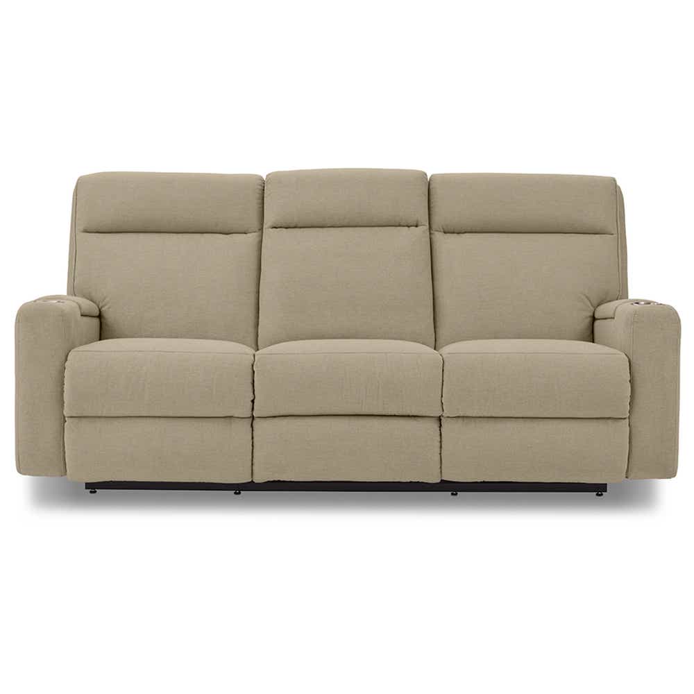 A86 Ovation Audio Motion Power Wall Reclining Sofa w/ Headrest, Lumbar &amp; Drop Down Table