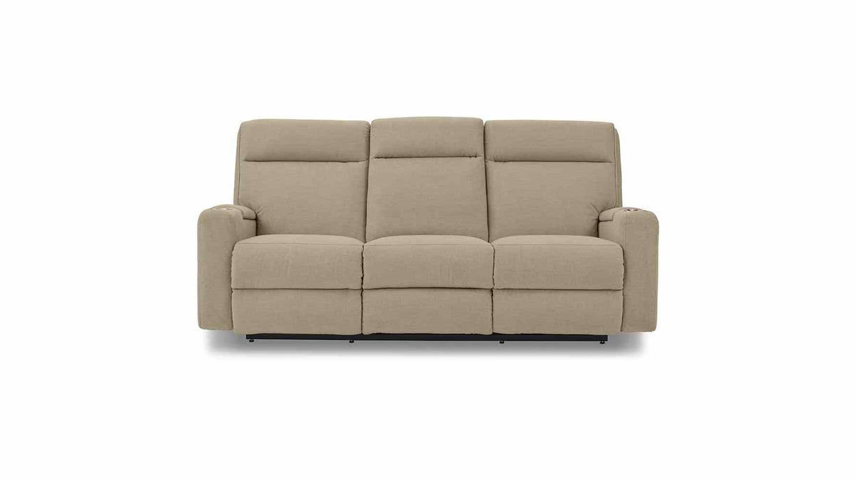 A86 Ovation Audio Motion Power Wall Reclining Sofa w/ Headrest, Lumbar &amp; Drop Down Table