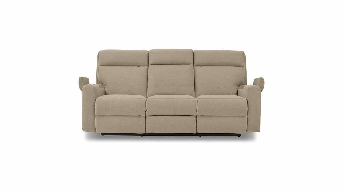 A86 Ovation Audio Motion Power Wall Reclining Sofa w/ Headrest, Lumbar &amp; Drop Down Table