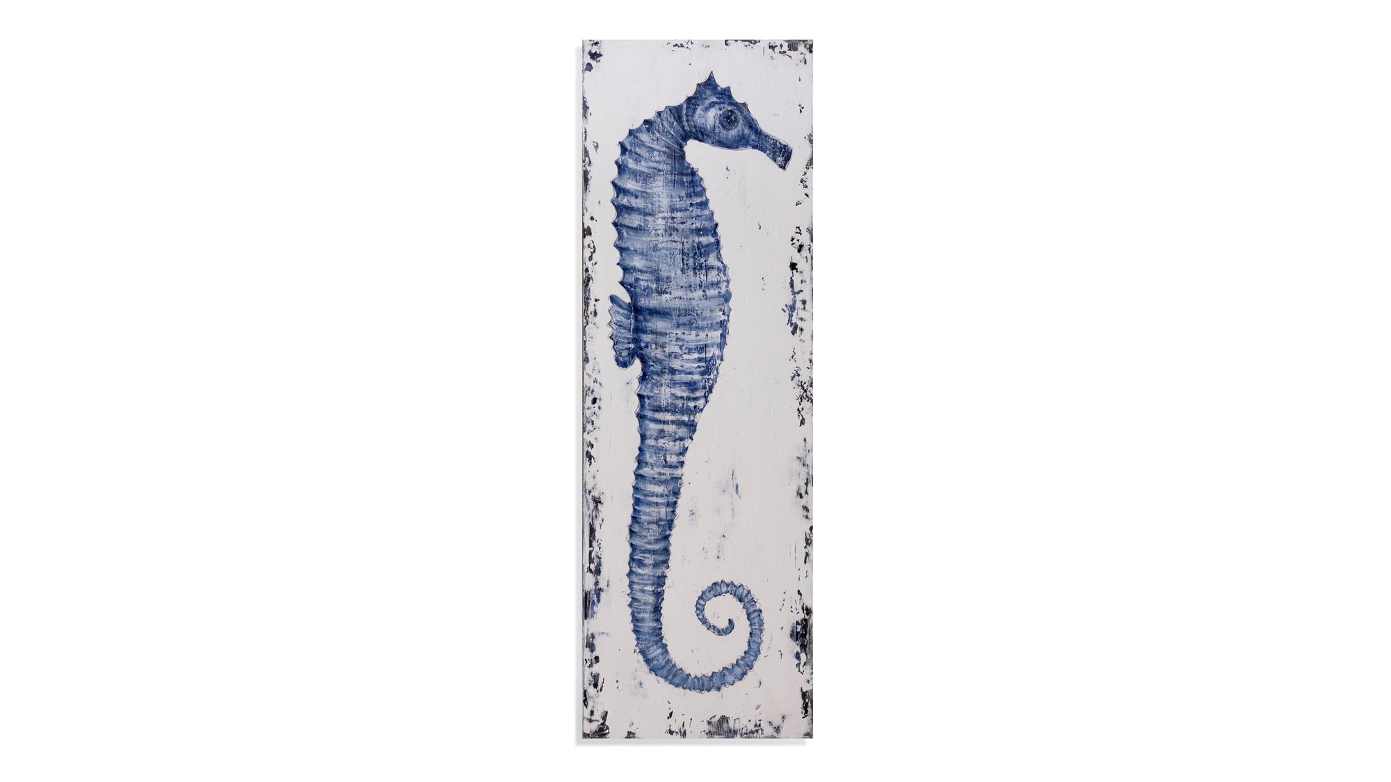 Sea Horse I Canvas Art - Blue