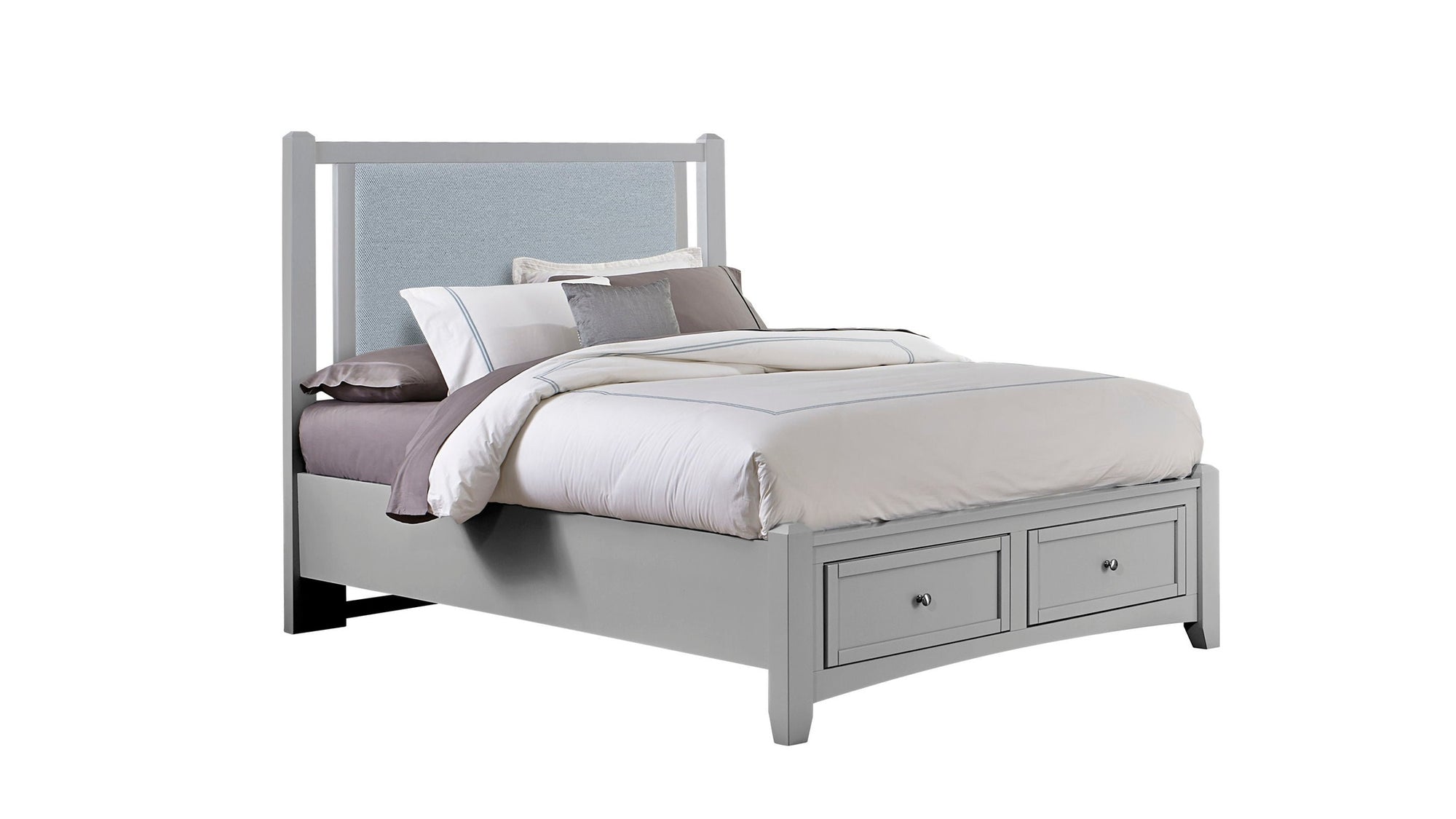 Bonanza - Ocean Blue Linen Upholstered Bed With Storage Footboard