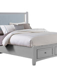 Bonanza - Ocean Blue Linen Upholstered Bed With Storage Footboard