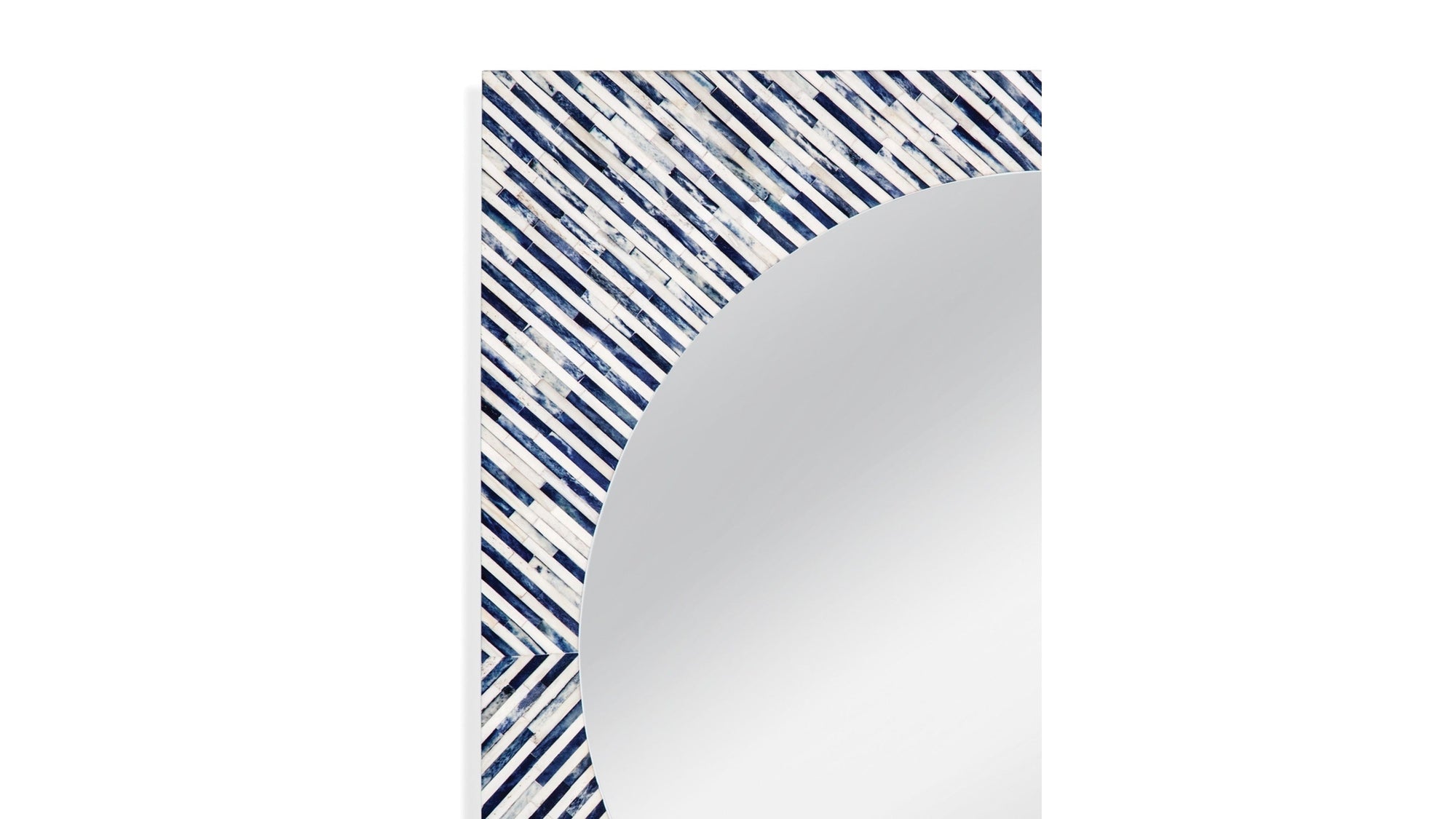 Sunburst - Bone Wall Mirror - Light Blue