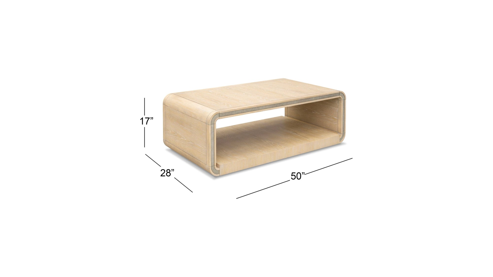Damone - Coffee Table - Cerused White Oak