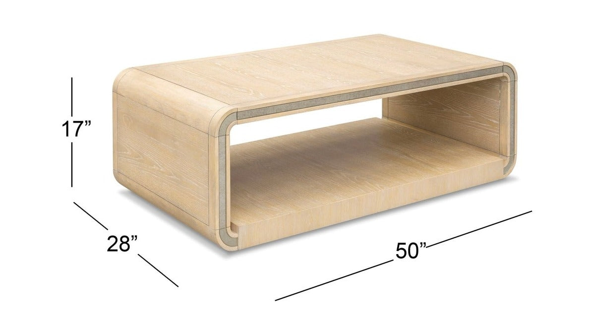 Damone - Coffee Table - Cerused White Oak