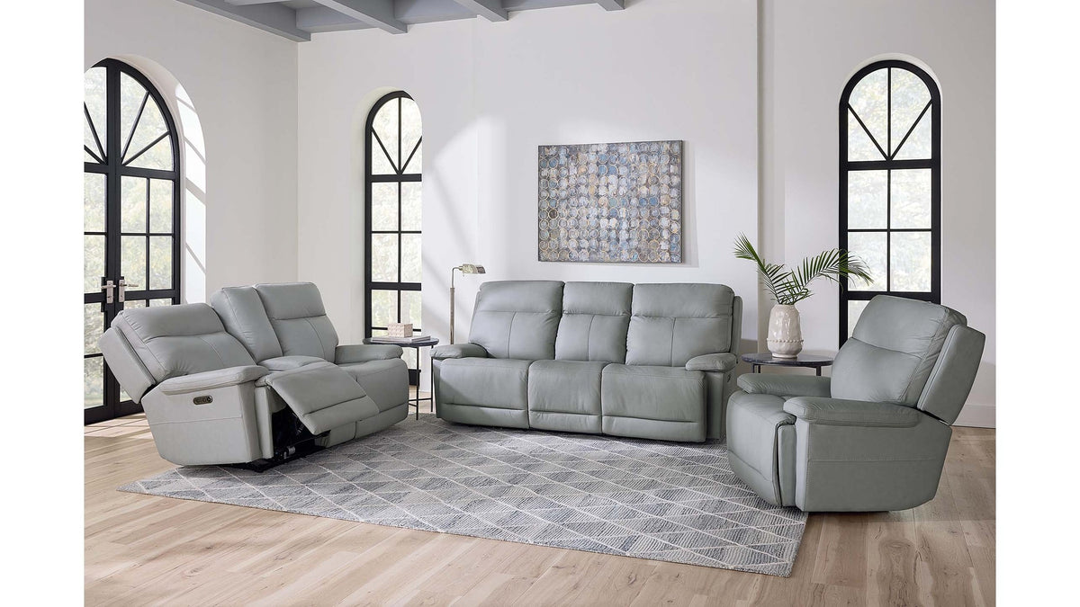 Fletcher Leather Power Reclining Loveseat with Center Console