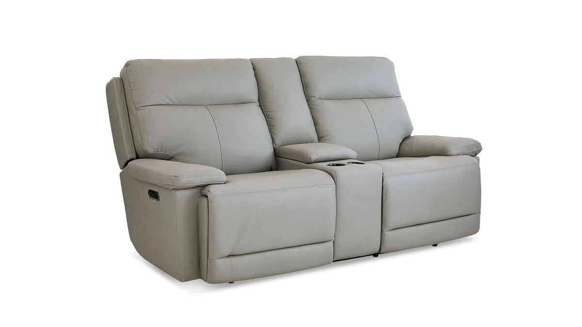 Fletcher Leather Power Reclining Loveseat with Center Console