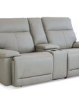 Fletcher Leather Power Reclining Loveseat with Center Console