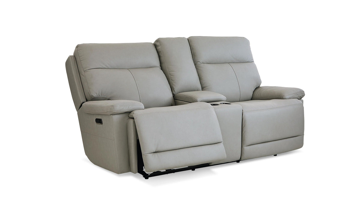 Fletcher Leather Power Reclining Loveseat with Center Console