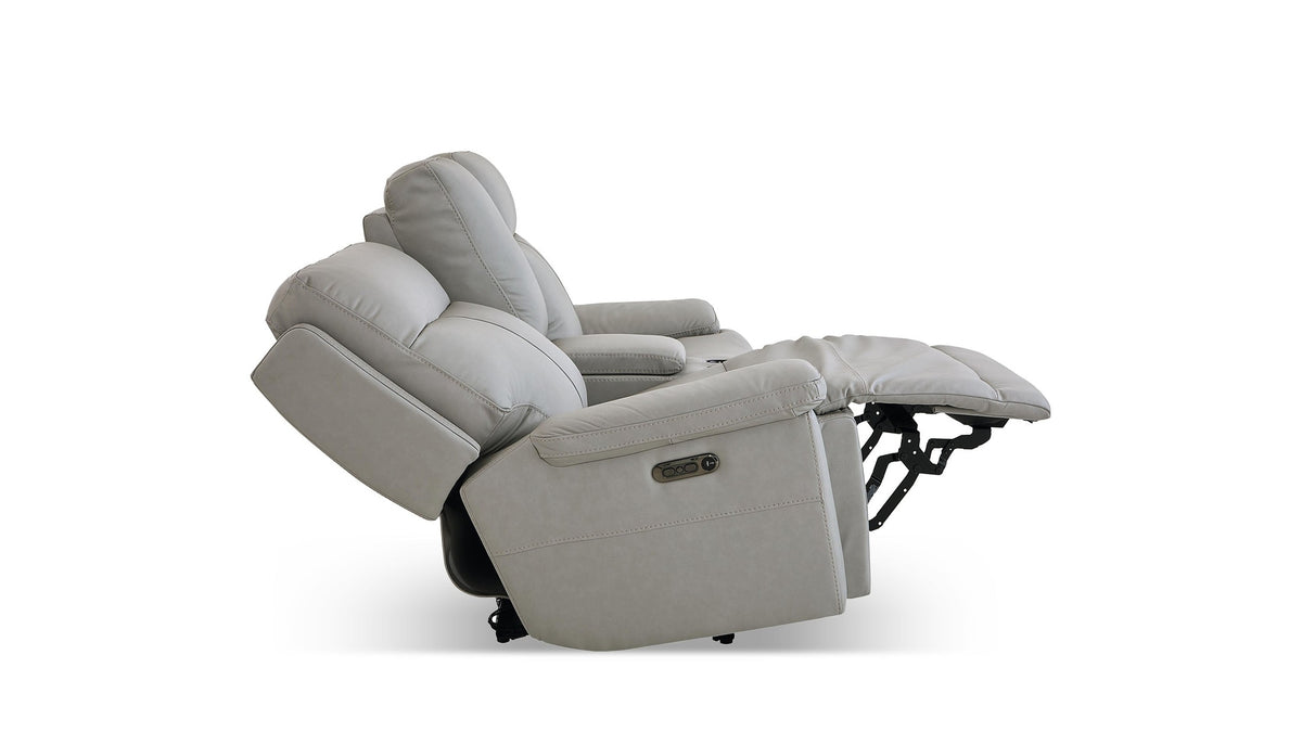 Fletcher Leather Power Reclining Loveseat with Center Console