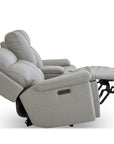 Fletcher Leather Power Reclining Loveseat with Center Console