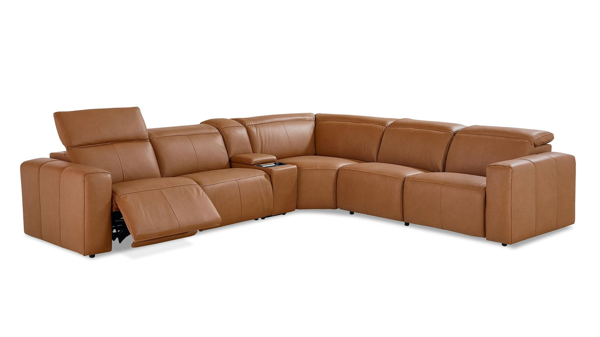 Airy Leather Power Reclining Sectional