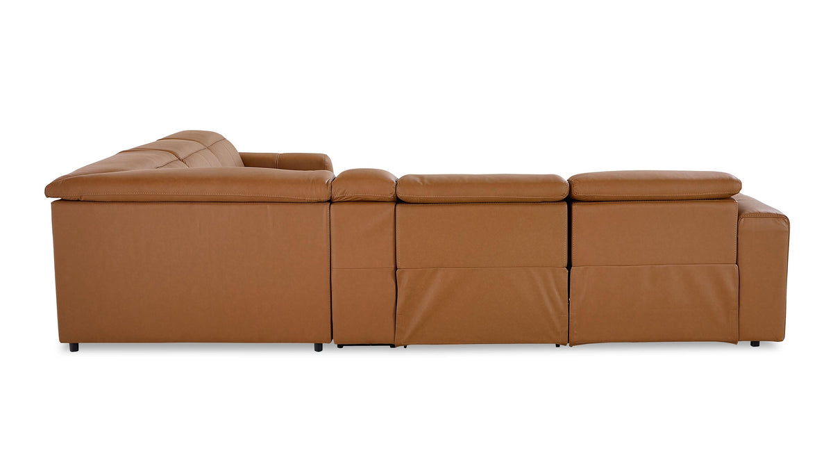 Airy Leather Power Reclining Sectional
