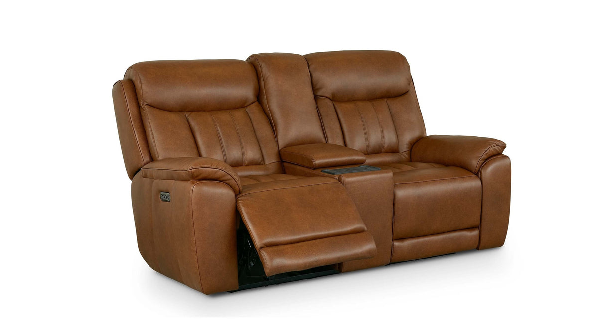 Benson Leather Power Reclining Loveseat