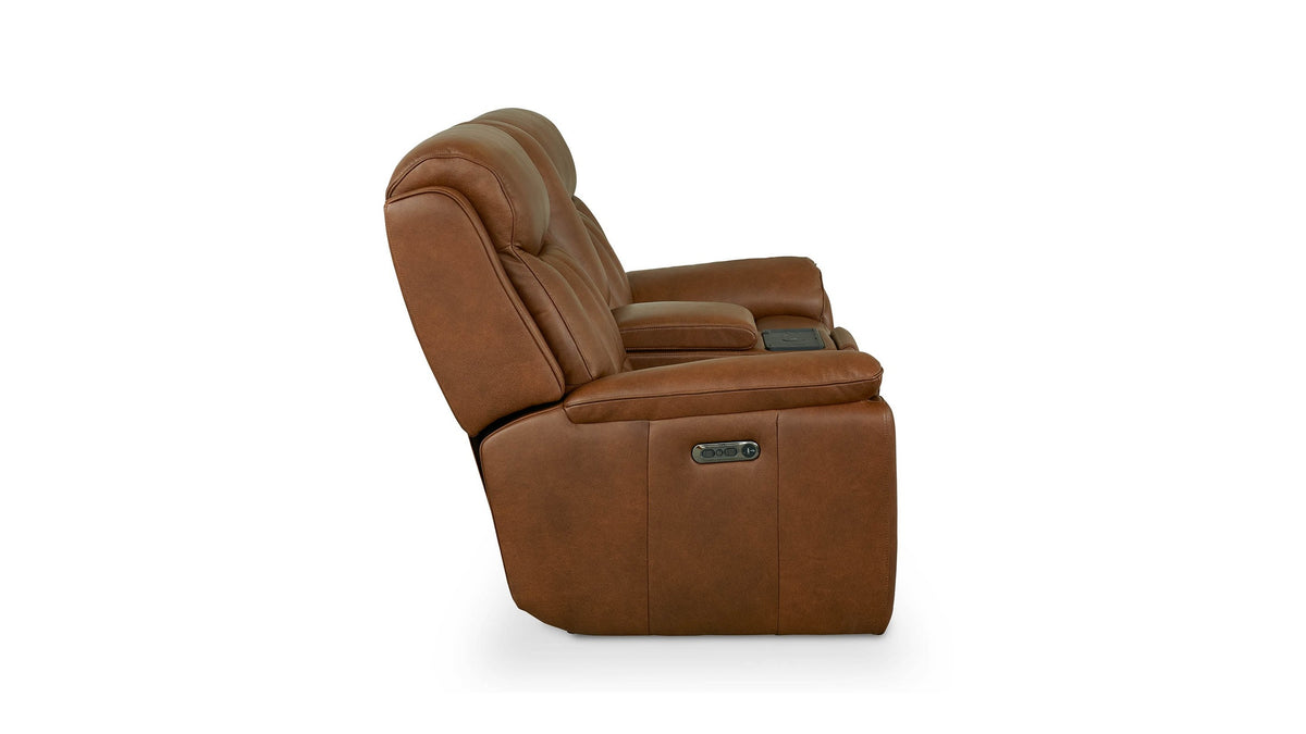 Benson Leather Power Reclining Loveseat