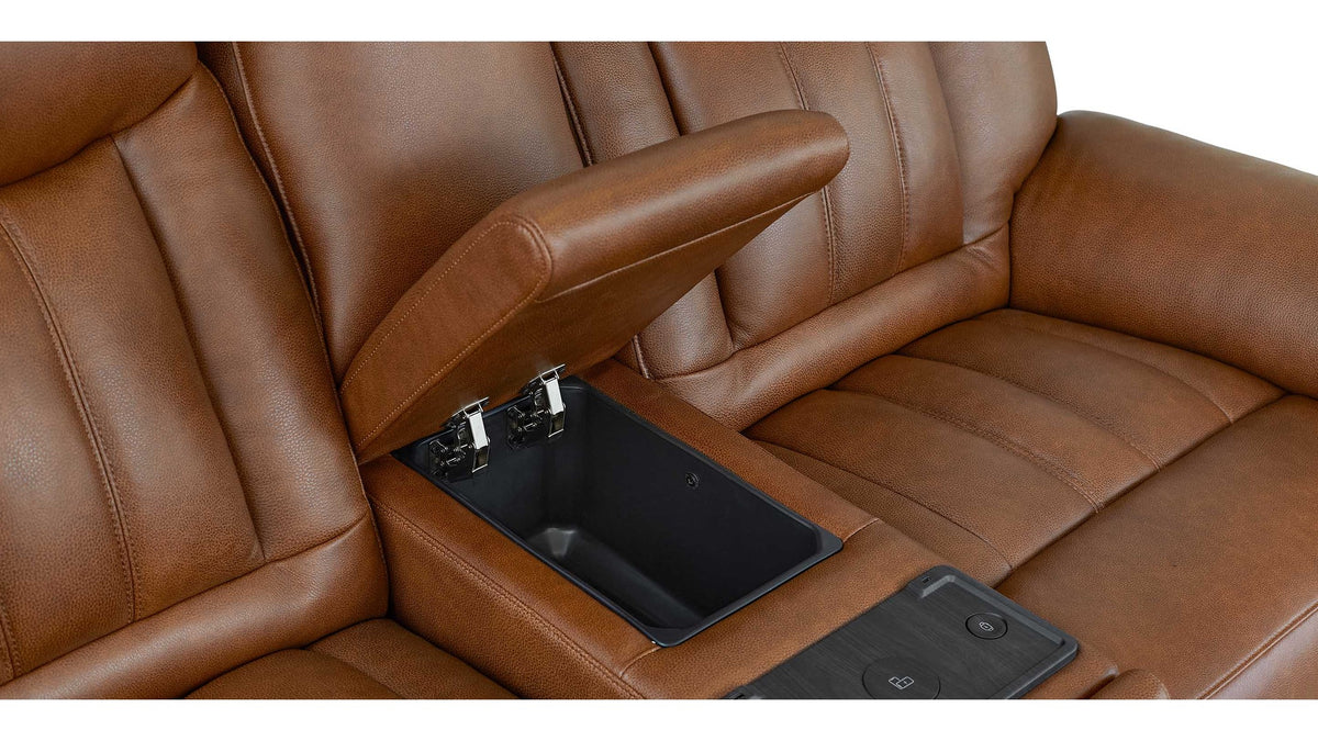 Benson Leather Power Reclining Loveseat
