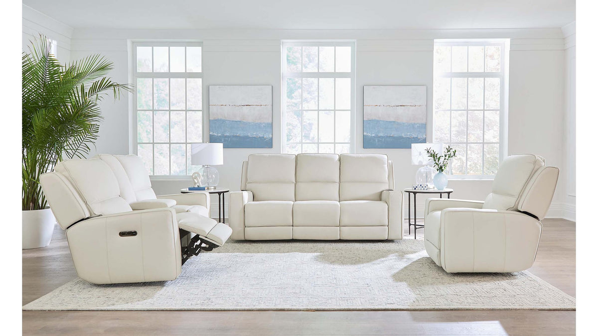 Raymond Leather Power Reclining Loveseat
