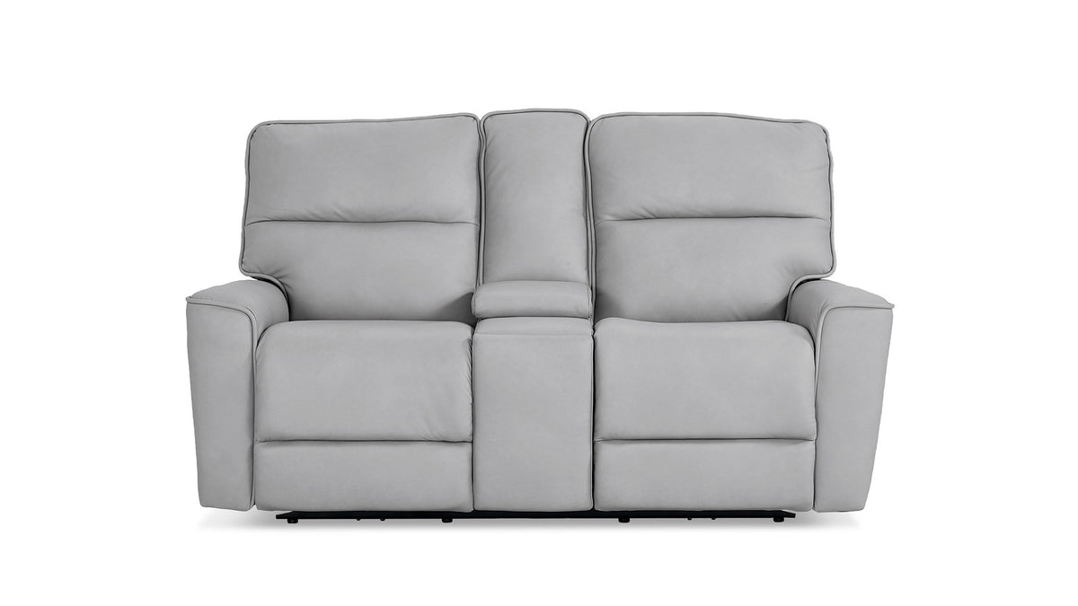 Kenneth Leather Power Reclining Loveseat with Center Console