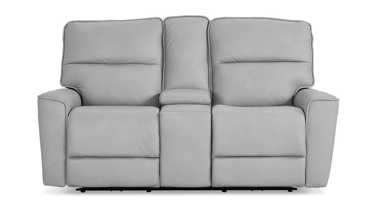 Kenneth Leather Power Reclining Loveseat with Center Console