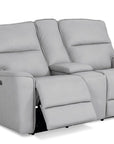 Kenneth Leather Power Reclining Loveseat with Center Console
