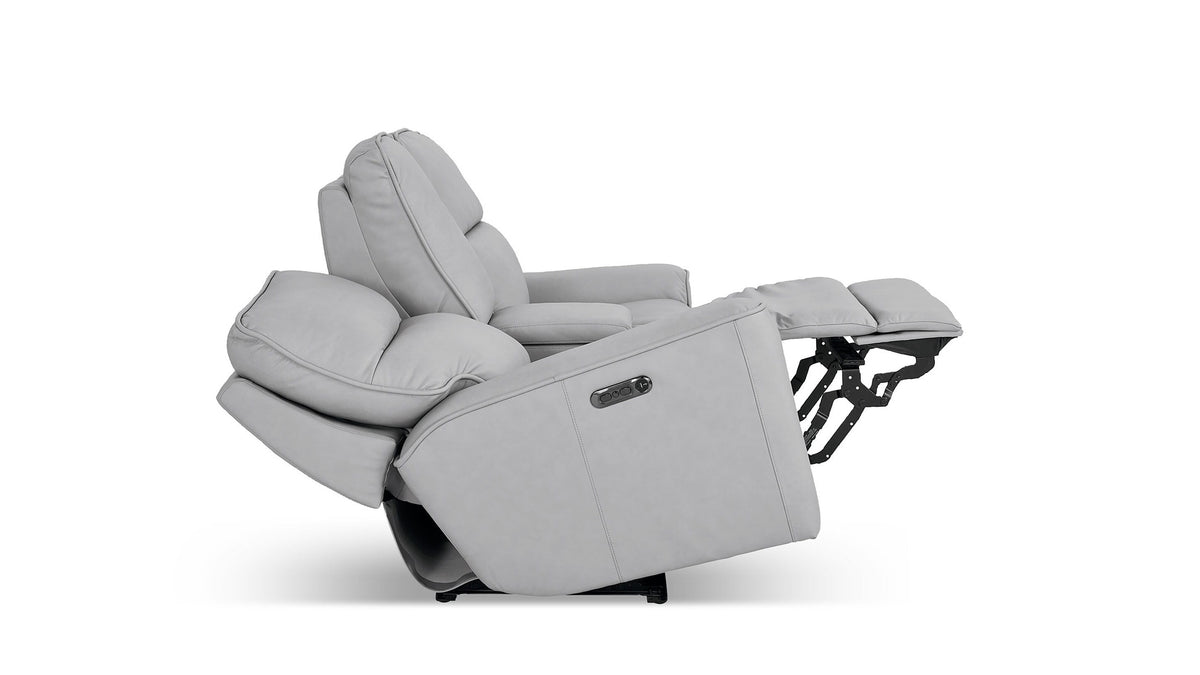 Kenneth Leather Power Reclining Loveseat with Center Console