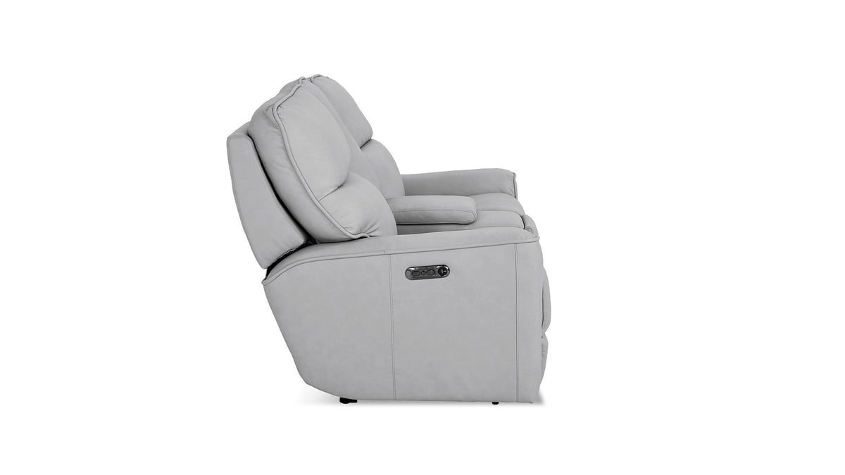 Kenneth Leather Power Reclining Loveseat with Center Console