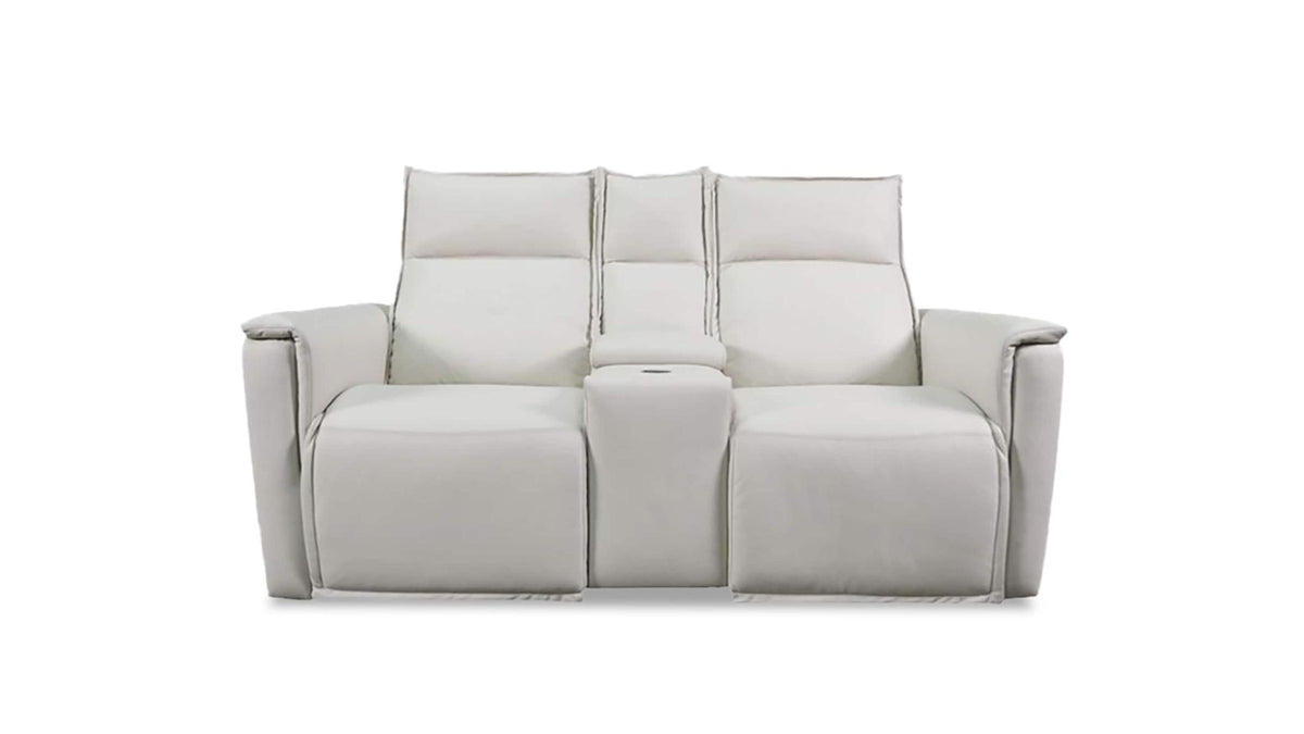 Chauncey Leather Power Reclining Loveseat with Center Console