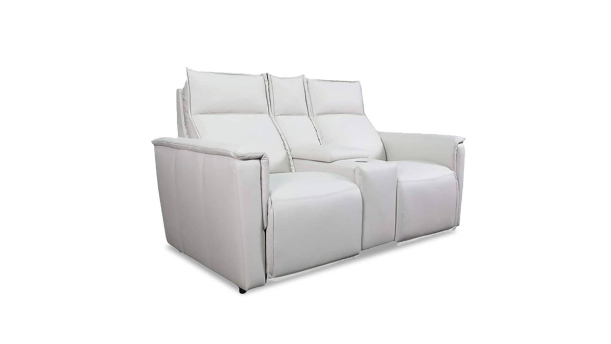 Chauncey Leather Power Reclining Loveseat with Center Console
