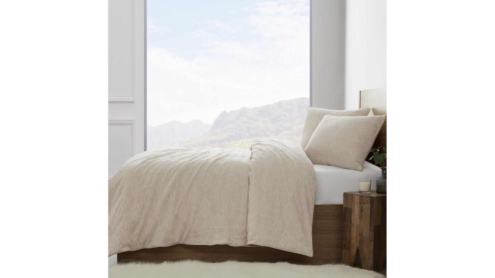 Tempe Matelasse - Twin Duvet Cover Set Set of 2 - Sand