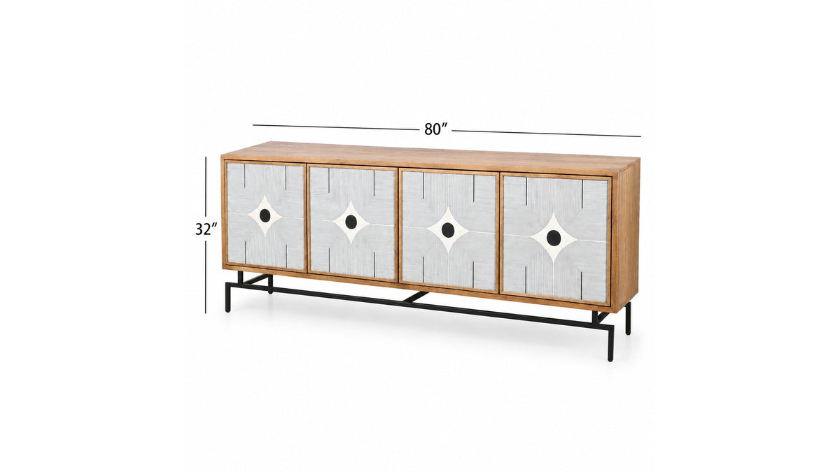 Everett - Server - Rustic Brown Mango / Ivory Bone / Grey Resin