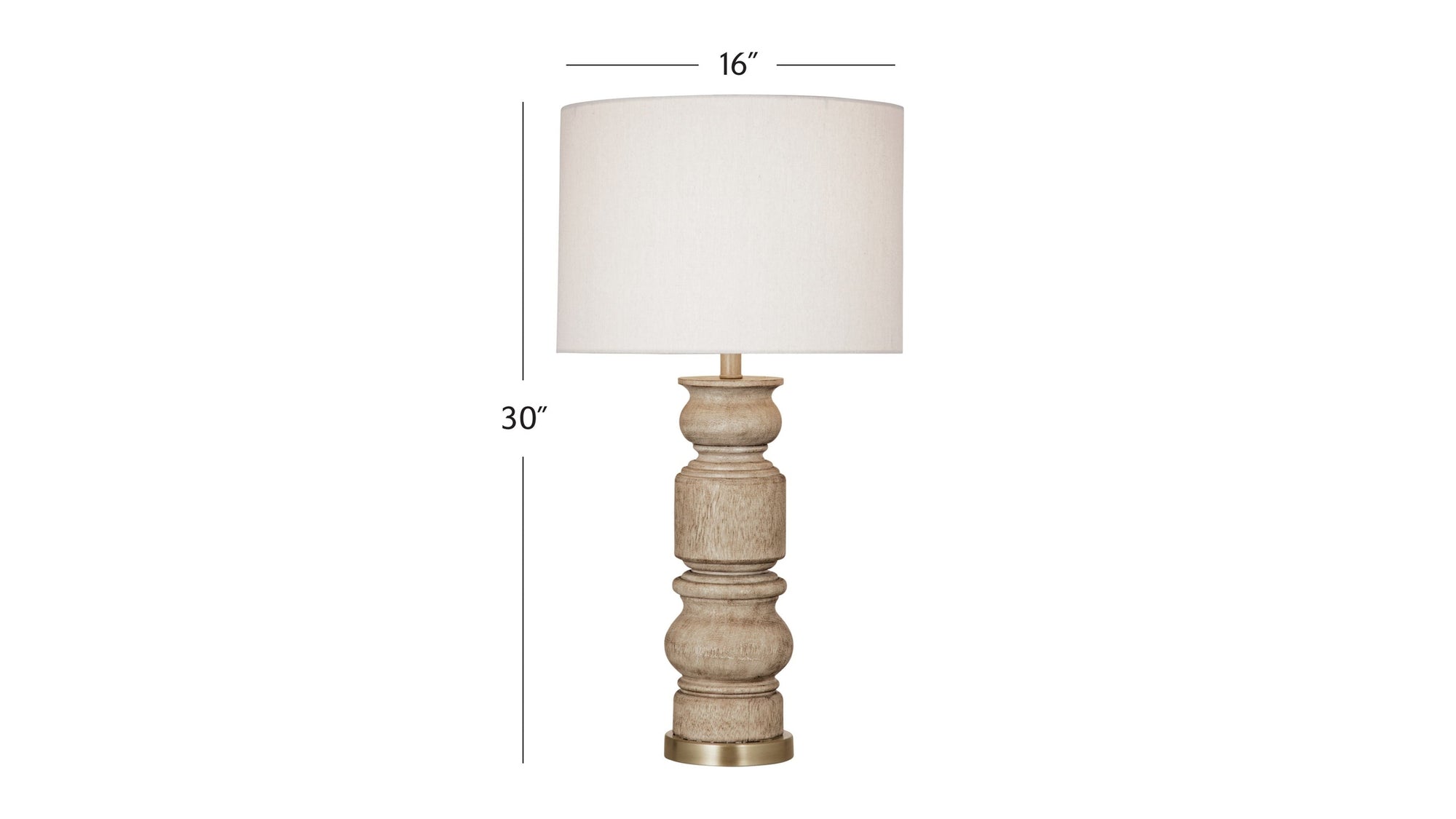 Helford - Table Lamp - Light Brown / White