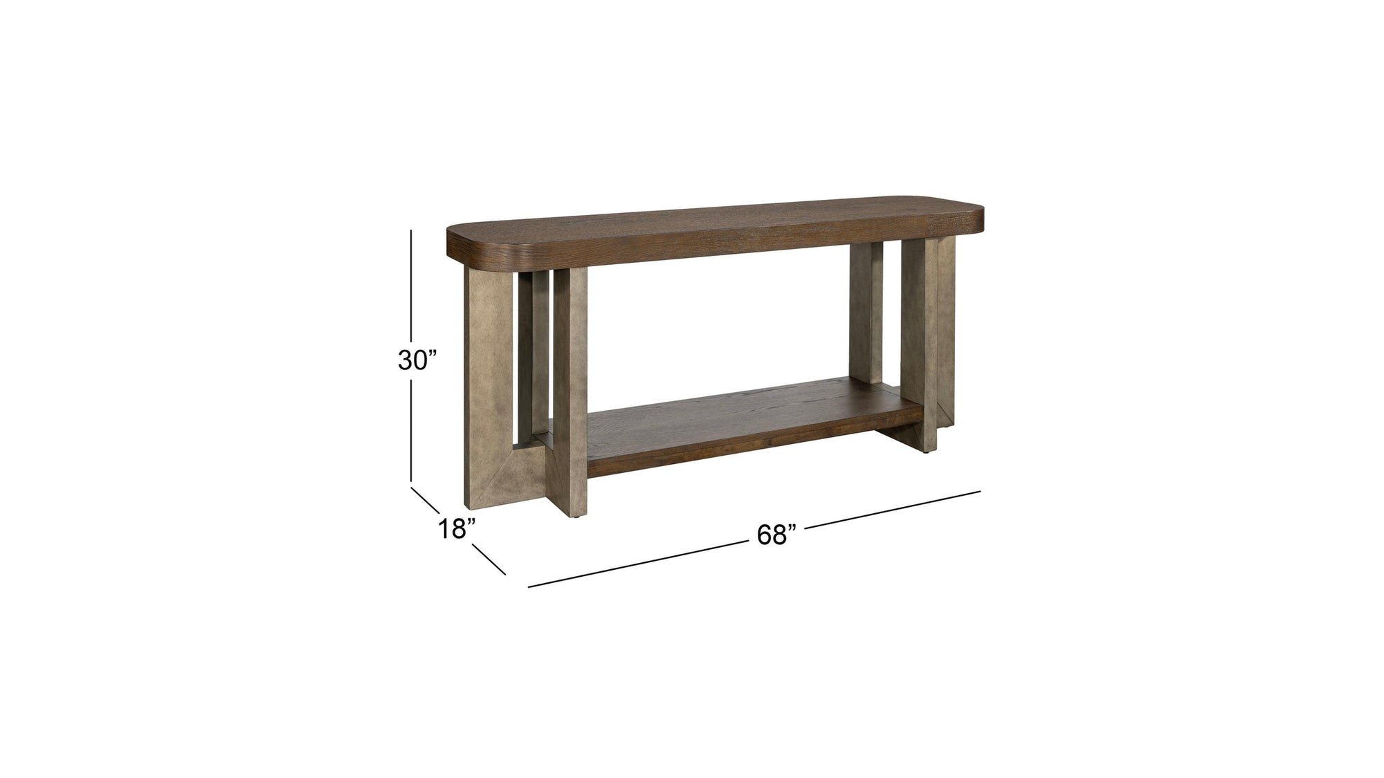 Nova - Console Table - Cerused Charcoal Oak