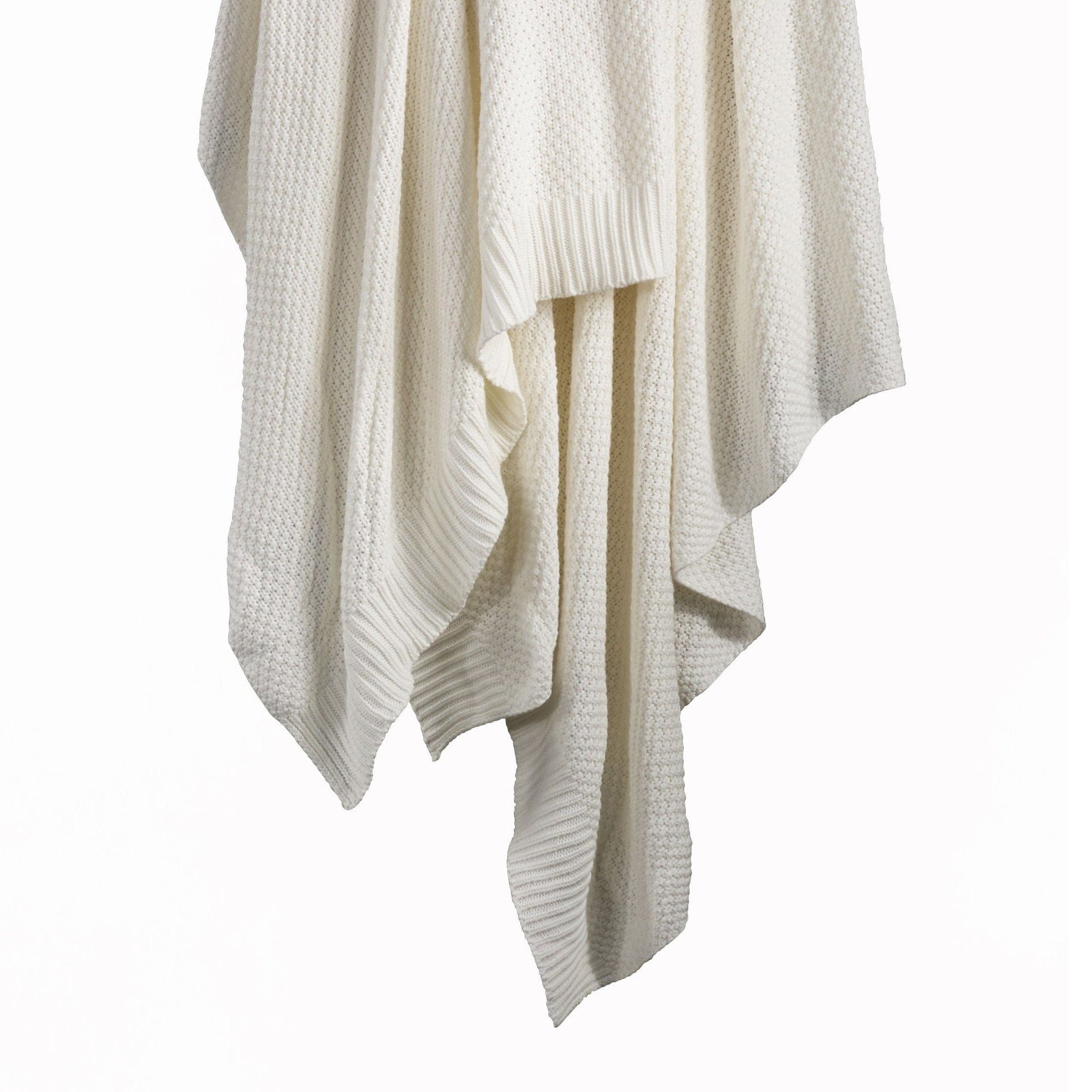 Cotton Knit - King Blanket - Vintage White