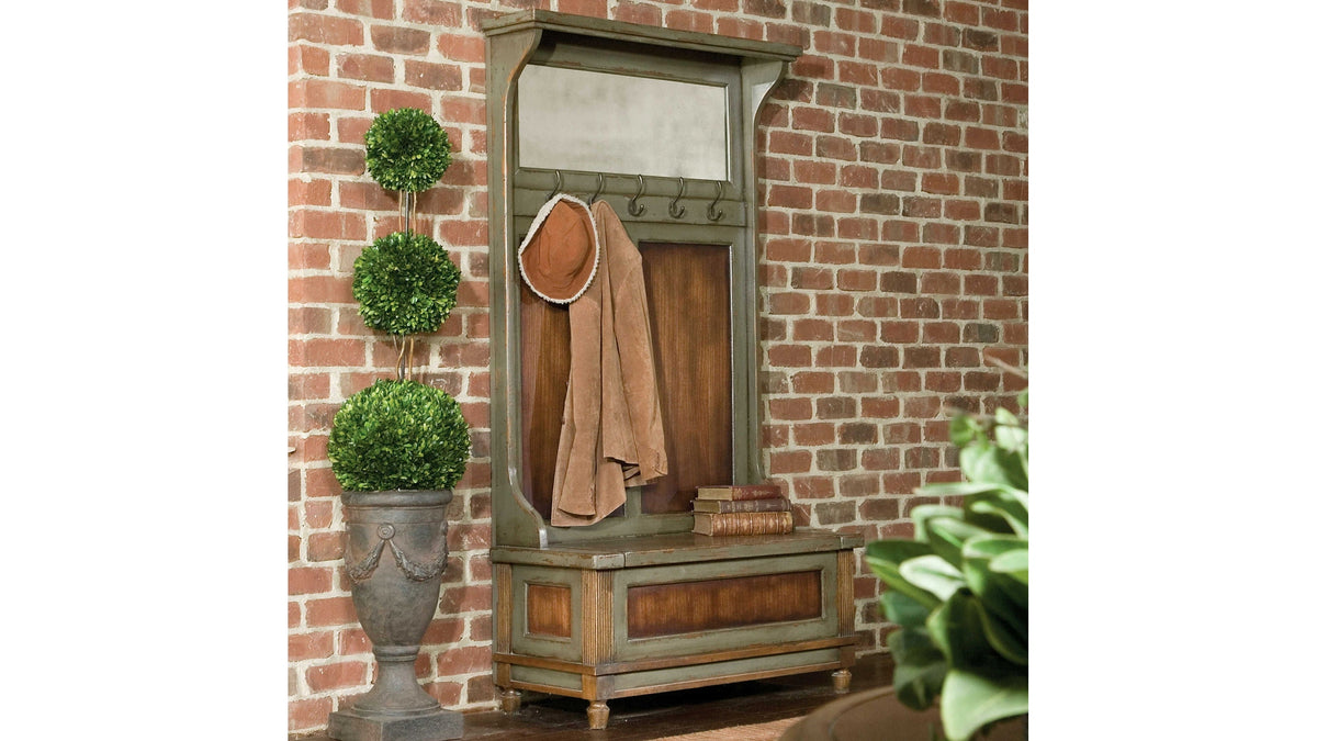 Riyo - Distressed Hall Tree - Light Brown