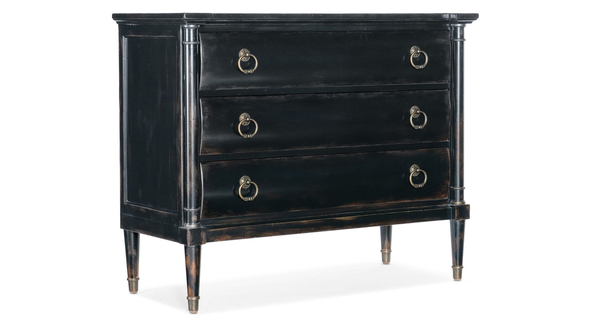 Charleston - Three Drawer Chest, Armoire Base - Black