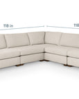 Colby Thin Track Arm Modular L-Shaped Sectional