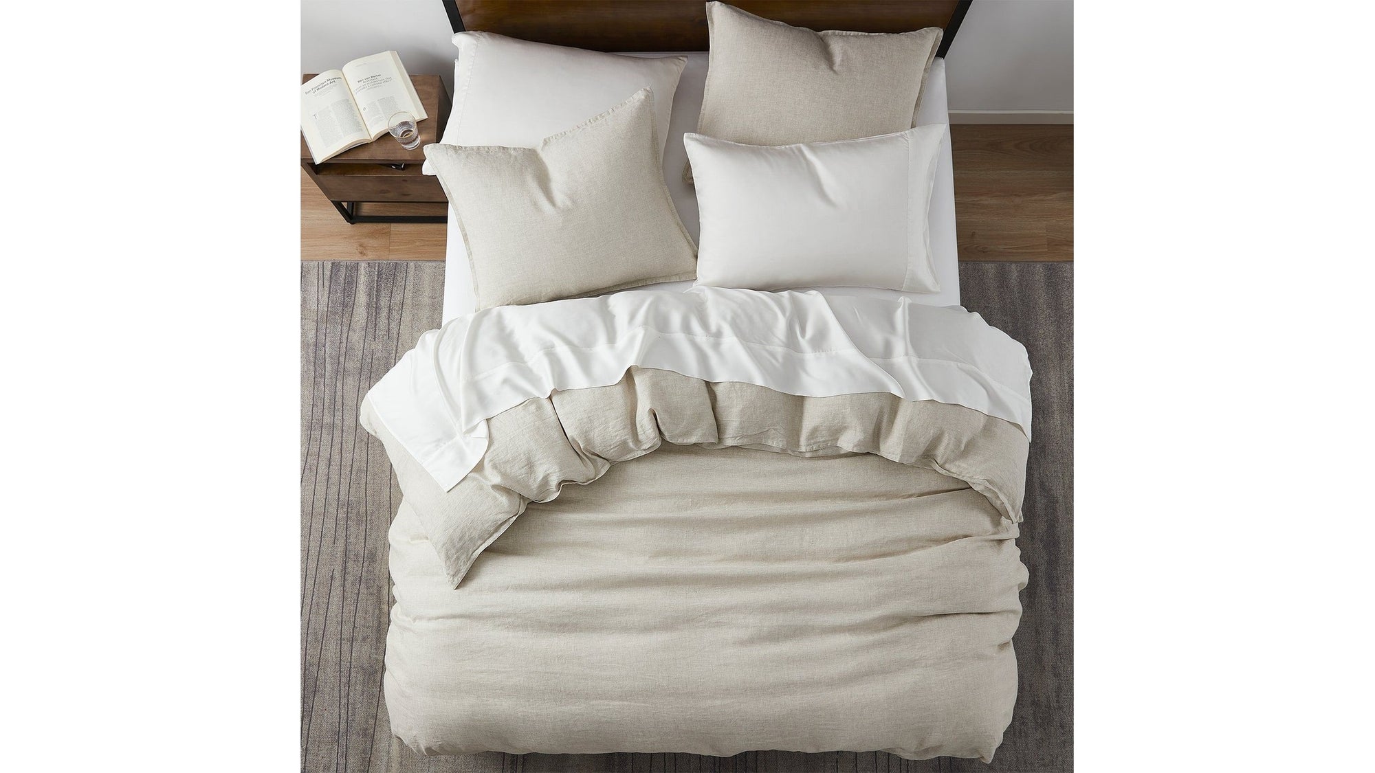 100% French Flax Linen - Twin Duvet Cover Set Set of 2 - Natural
