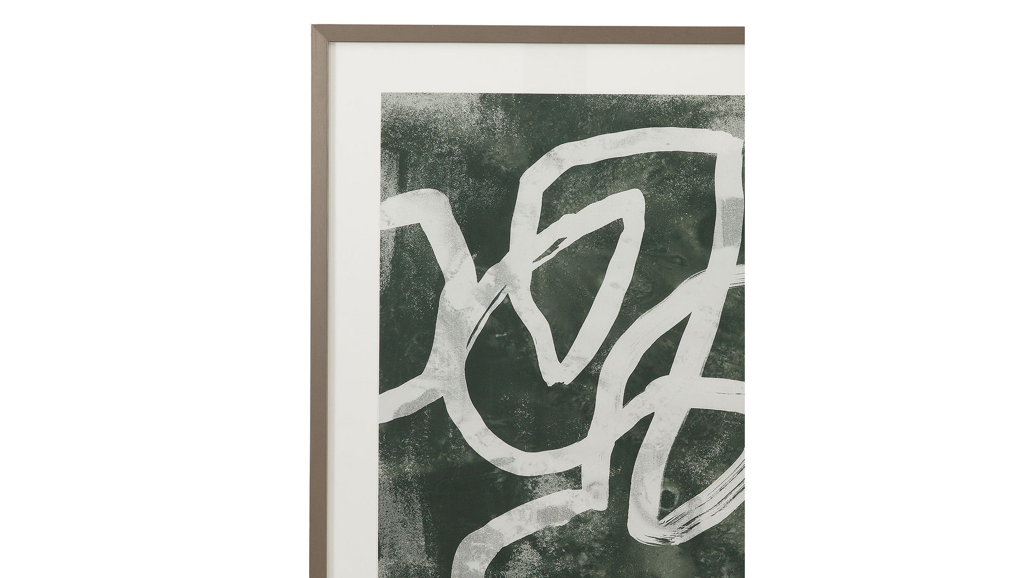 Chalk Line I Framed Print - Green / White