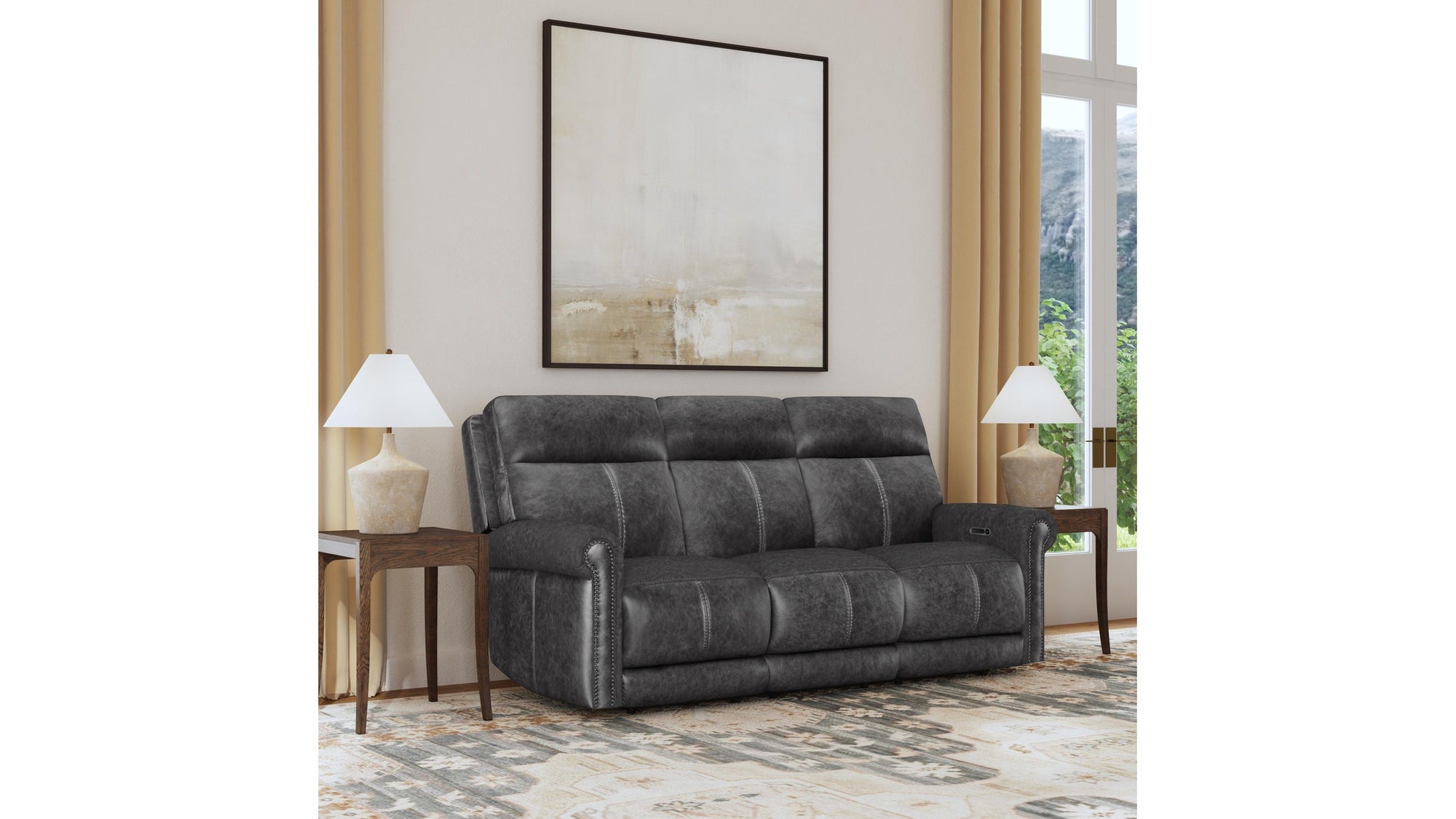 Alexander - Power Reclining Sofa With Console, Power Headrest &amp; Lumbar